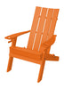 A&L Furniture Co. Folding Poly Hampton Adirondack Chair with Integrated Cupholders, Orange