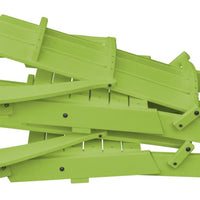 A&L Furniture Co. Folding Poly Hampton Adirondack Chair with Integrated Cupholders, Tropical Lime