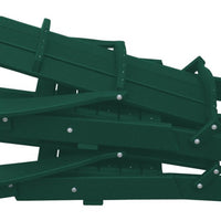 A&L Furniture Co. Folding Poly Hampton Adirondack Chair with Integrated Cupholders, Turf Green