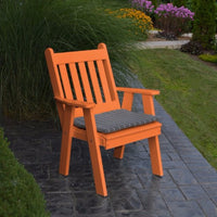 A&L Furniture Amish-Made Poly Traditional English Chair, Orange