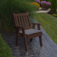 A&L Furniture Amish-Made Poly Traditional English Chair, Tudor Brown