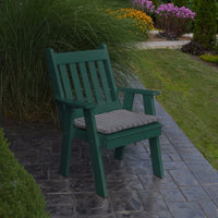 A&L Furniture Amish-Made Poly Traditional English Chair, Turf Green
