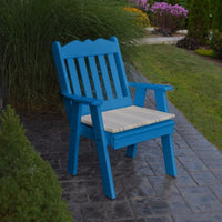 A&L Furniture Amish-Made Poly Royal English Chair, Blue