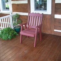 A&L Furniture Amish-Made Poly Royal English Chair, Cherrywood