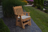 A&L Furniture Amish-Made Poly Royal English Glider Chair, Cedar