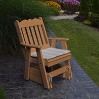 A&L Furniture Amish-Made Poly Royal English Glider Chair, Cedar