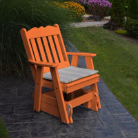 A&L Furniture Amish-Made Poly Royal English Glider Chair, Orange