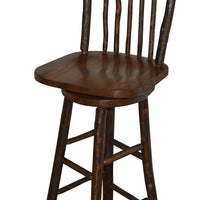 A&L Furniture Co. Amish-Made Hickory Panel Back Swivel Bar Chair