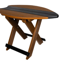 Amish-Made Surfboard-Shaped Folding Poly Side Table