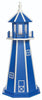 4' Amish-Made 8-Sided Wooden Painted Lighthouse, Blue with White Trim