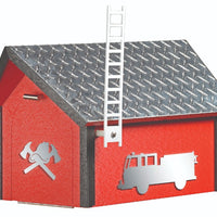 Amish-Made Deluxe Fire Department Mailbox with Aluminum Diamond-Plate Roofs