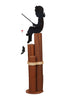 Amish-Made Decorative Wooden Pier Post with Fishing Girl Silhouette
