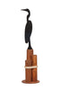 Amish-Made Decorative Wooden Pier Post with Heron Silhouette