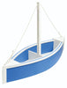 Amish-Made Poly Sailboat Shaped Planter, Blue with White Trim