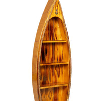 Amish-Made Nautical Rowboat Shaped Bookshelf with Varnish