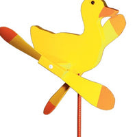 Yellow Duck Whirlybird Wind Spinner Yard Decoration