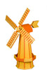 Amish-Made Poly Windmill Lawn Ornament, Yellow with Orange Trim