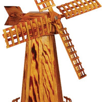 Large Amish-Made Rustic Wooden Windmill Yard Decoration