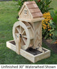 Amish-Made Decorative Gristmill with 30" Waterwheel, Unfinished
