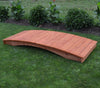 8' Amish-Made Weight-Bearing Cedar Plank Garden Bridge, Cedar Stain