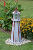 4' Amish-Made Painted Wooden Lighthouse, Cape Cod Gray with Red Trim