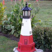 4' Hexagonal Amish-Made Wooden Vermillion, OH Replica Lighthouse with Base