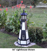 4' Hexagonal Amish-Made Wooden Cape Henry, VA Replica Lighthouse with Base