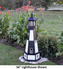 4' Hexagonal Amish-Made Wooden Cape Henry, VA Replica Lighthouse with Base
