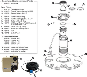 Replacement Parts for previous model of Airmax® EcoSeries™ Floating Fountain (#EC05)
