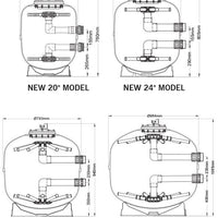 Dimensions of Evolution Aqua K1 MicroBead Pressure Filters