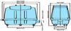 Dimensions for Medo® LA-100 Koi Pond Air Pump