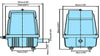 Dimensions for Medo® LA-45B Koi Pond Air Pumps