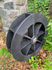Angled view of Medium Amish-Made Poly Waterwheel in Black