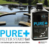 Evolution Aqua PURE+ Filter Start Gel with beautiful pond in the background.