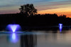 Scott Aerator Color-Changing Fountain Lighting Set illuminating fountain in blue light