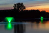 Scott Aerator Color-Changing Fountain Lighting Set illuminating fountain in green light