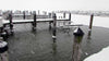 Scott Aerator Dock Mount Deicer keeping snow away from dock