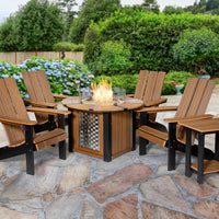 Royal Lifestyle 6 Piece Furniture Set — Firepit, 4 Chairs, and Side Table