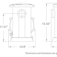 Dimensions of Sequence® Alpha Primer Series External Pumps