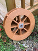 Angled view of Small Amish-Made Poly Waterwheel in Cedar