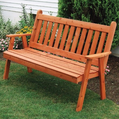 A&L Furniture Amish-Made Cedar Traditional Garden Bench