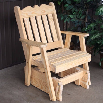 A&L Furniture Amish-Made Pine Royal English Glider Chair
