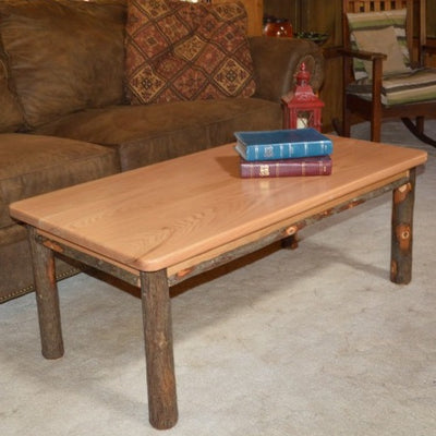 A&L Furniture Amish-Made Hickory Solid Wood Coffee Table
