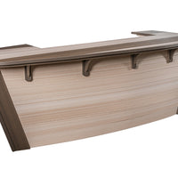 Amish-Made Anchor Avenue Collection 118" Boat-Shaped Poly Bar Table with Shelves and Cabinets