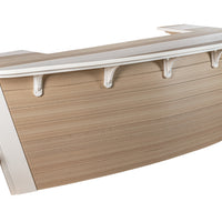 Amish-Made Anchor Avenue Collection 118" Boat-Shaped Poly Bar Table with Shelves and Cabinets