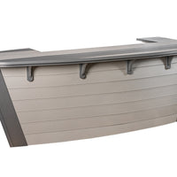 Amish-Made Anchor Avenue Collection 118" Boat-Shaped Poly Bar Table with Shelves and Cabinets