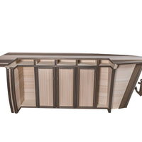 Amish-Made Anchor Avenue Collection 118" Boat-Shaped Poly Bar Table with Shelves and Cabinets