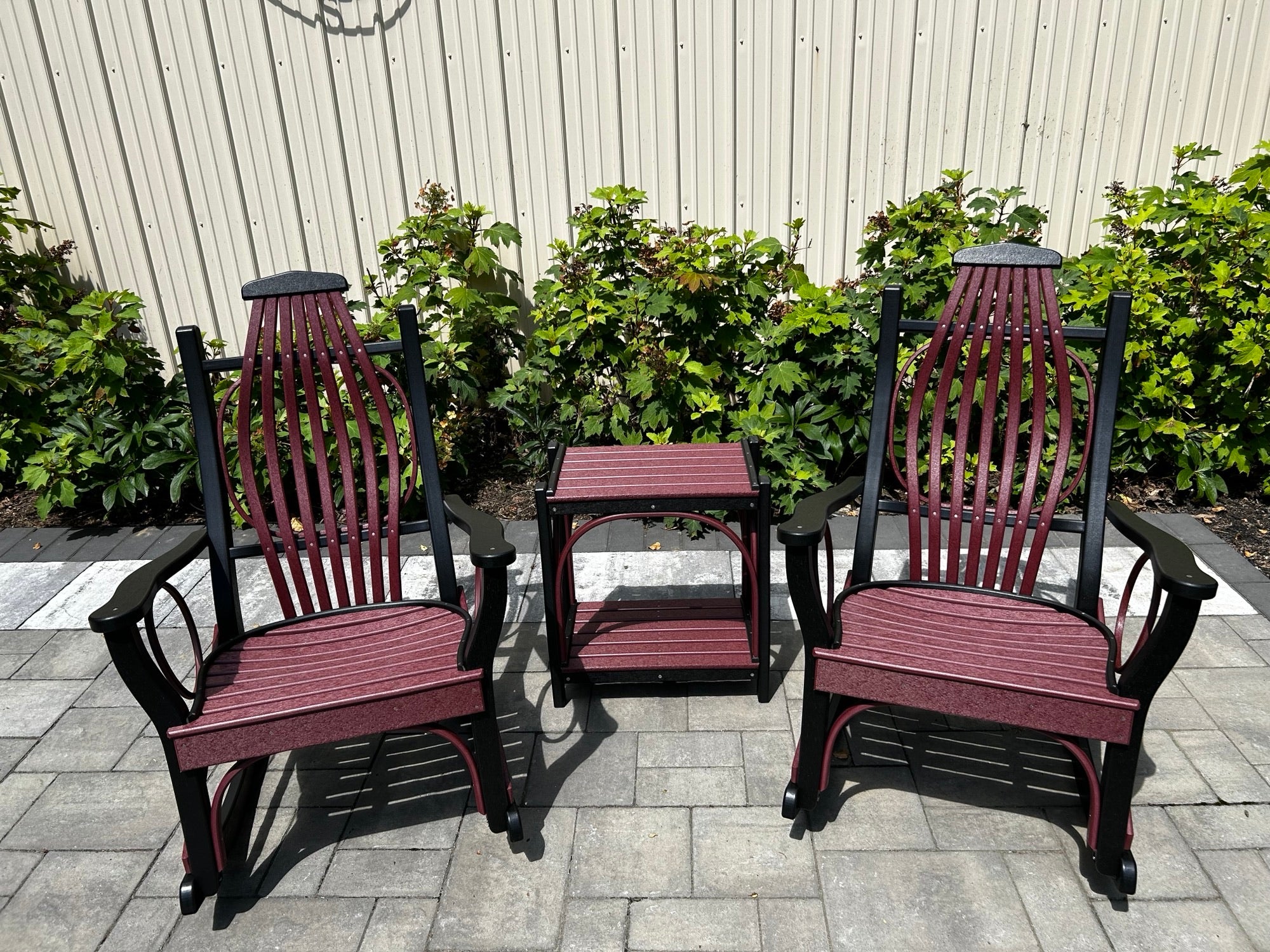 Amish-Made Poly Fanback Adirondack Chairs - Practical Garden Ponds