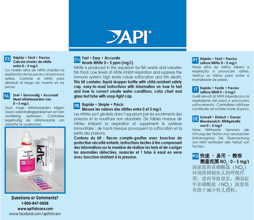 Api Nitrite Test Color Chart API® Nitrite Test Kit for Ponds and Aquariums - Practical Garden Ponds