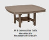 Amish-Made Poly Square 44" Oval-Ended Conversation, Dining & Pub Tables - Local Pickup ONLY in Downingtown PA